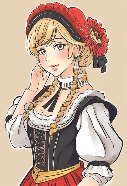 Free girl dirndl tradition illustration