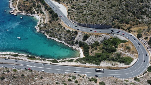 Griechenland, Wicklung, Straße, Meer