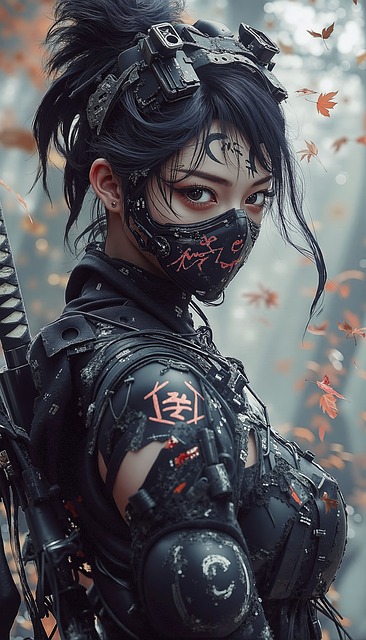 Free ai generated samurai woman illustration