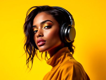 Ai Generado, Mujer, Música, Auriculares
