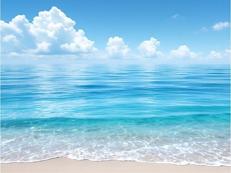 Ai Generado, Playa, Orilla, Costa, Ondas