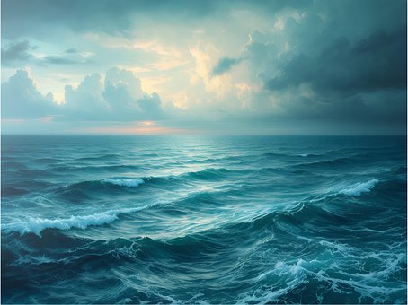 Ai Generado, Oceano, Ondas, Mar