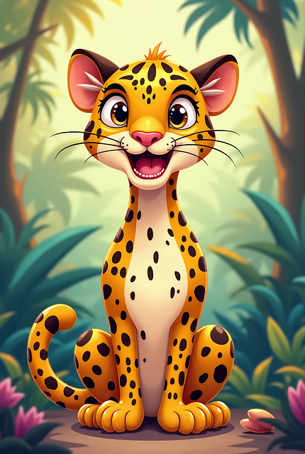 Free ai generated leopard animal illustration