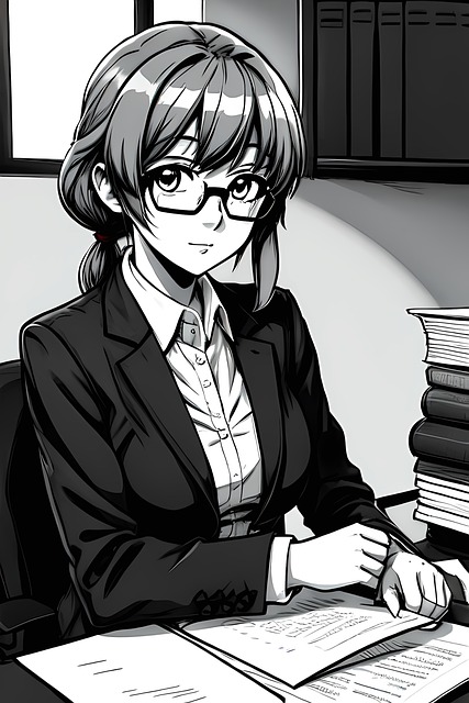 Free Anime Girl Office illustration and picture