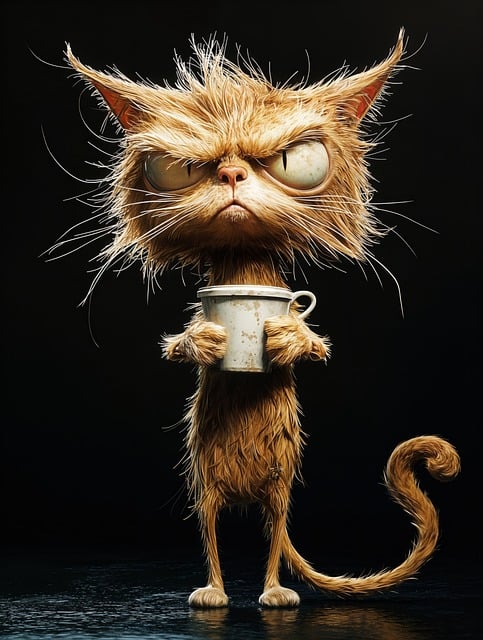 Ai Generiert, Katze, Der Zorn, Tasse