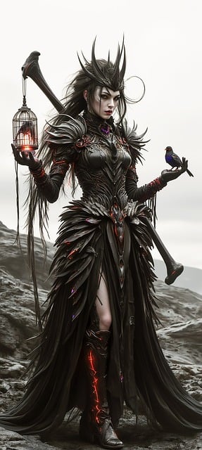 Free ai generated woman gothic illustration