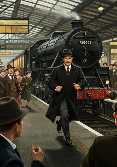 Tren, Retro, Hombre, Corriendo, Clásico