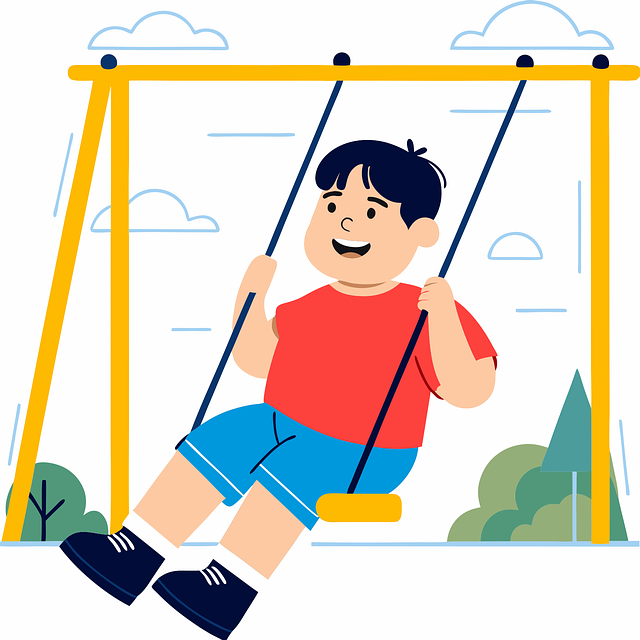 Free ai generated boy swing vector