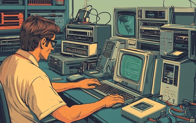 Free ai generated computer retro illustration
