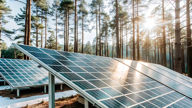 Free ai generated solar panels renewable energy illustration