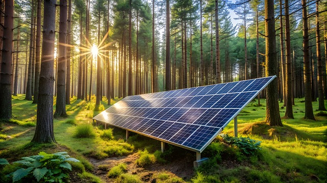 Free ai generated solar panels renewable energy illustration