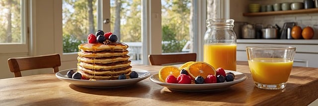 Free pancakes breakfast food illustration
