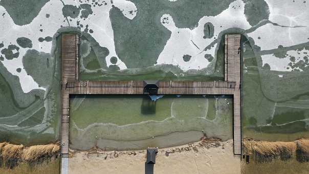 Die Pier, Winter, Eis, Ansicht, Wasser