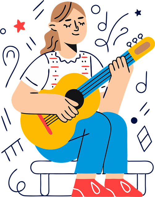 Free ai generated woman guitar vector