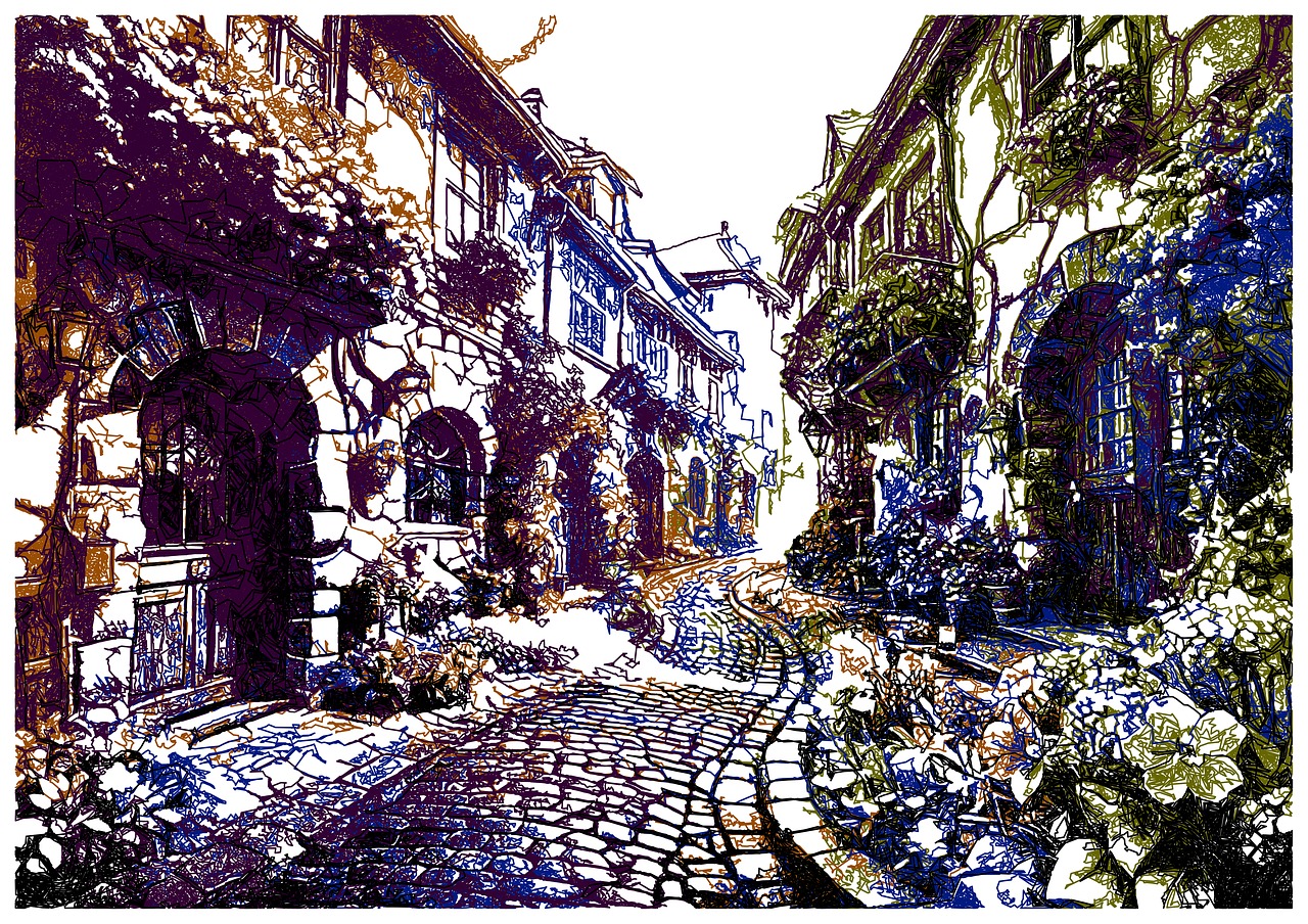 Download free HD stock image of Village Medieval Free village medieval cobblestone illustration