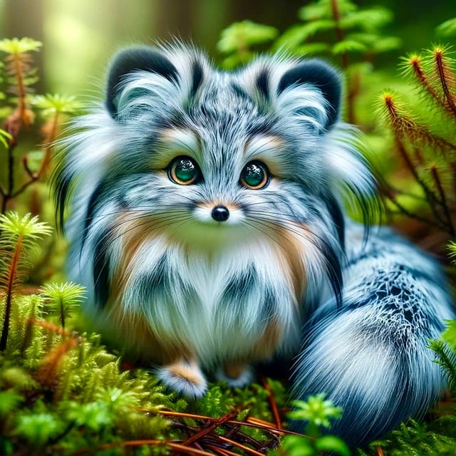 Free ai generated puppy foliage illustration