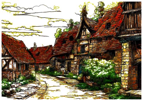 Free Village Medieval illustration and picture