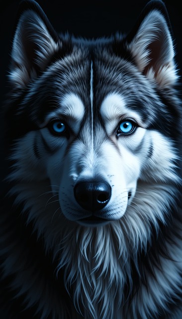 Free ai generated husky animal illustration