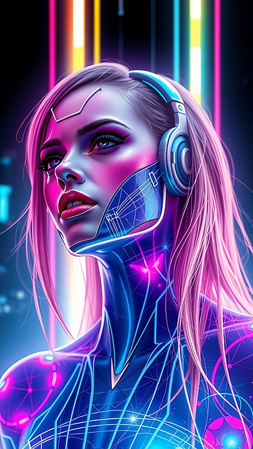 Free ai generated woman cyborg illustration