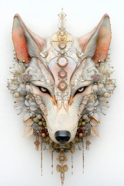 Free ai generated wolf decoration illustration