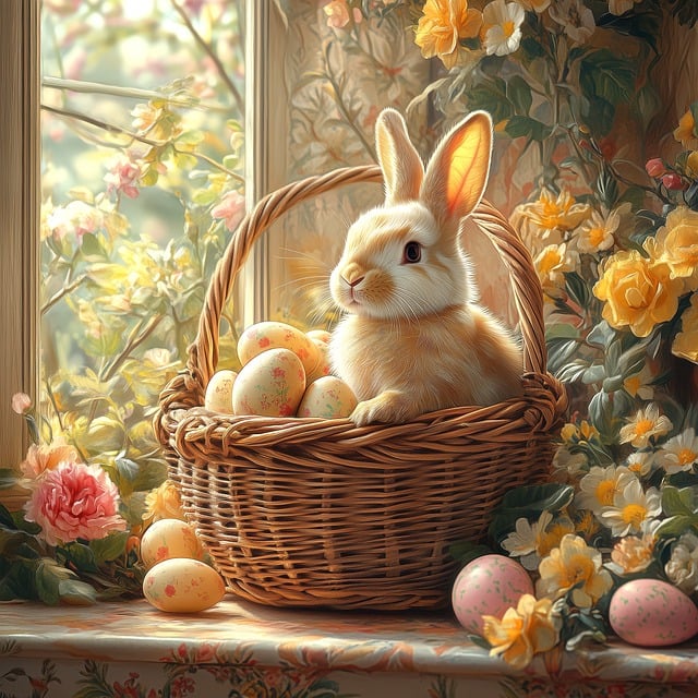 Free ai generated rabbit easter illustration