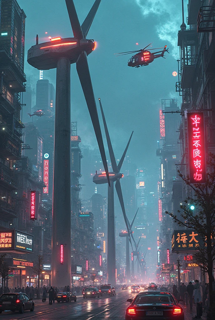 Cyberpunk, Stadt, Lichter, Urban