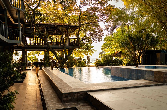 Bazén, Klidný, Hotel, Filipíny, Laiya