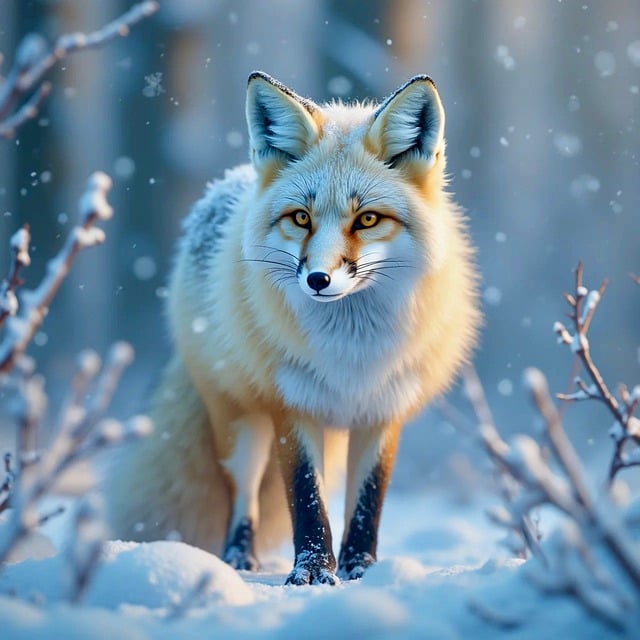 Free ai generated fox snow illustration
