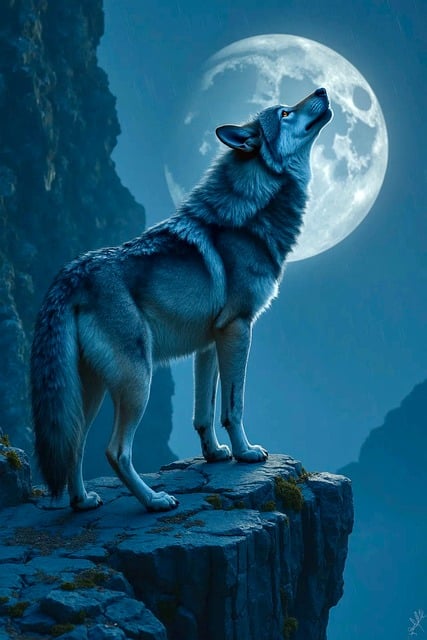 Free ai generated wolf animal illustration