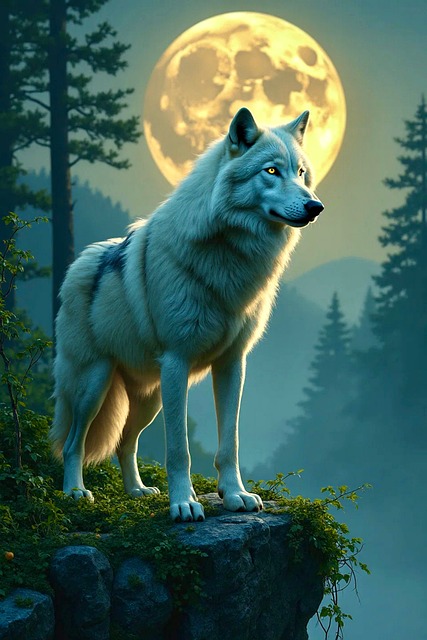 Free ai generated wolf animal illustration