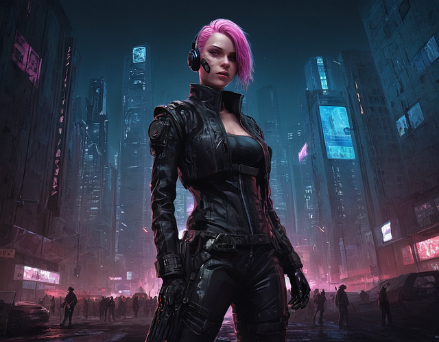 Free ai generated woman futuristic illustration