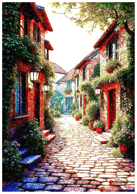Free Alleyway Cobblestone illustration and picture