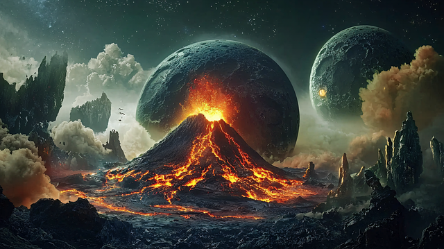 Free ai generated volcano lava illustration