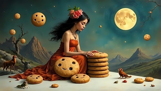 Free ai generated woman cookies illustration