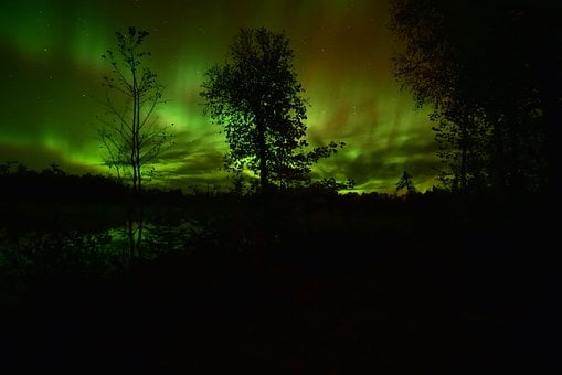 Gloed, Aurora Borealis, Nachthemel