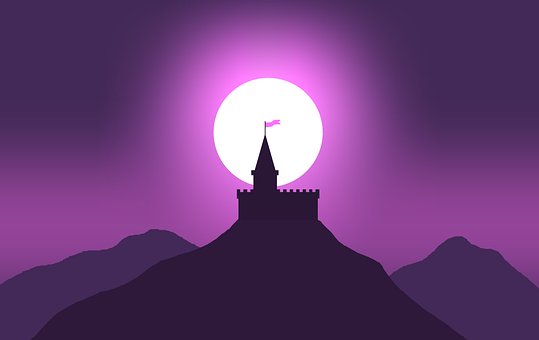 Free Castle Full Moon illustration and picture