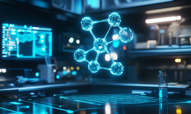 Free ai generated hologram molecule illustration