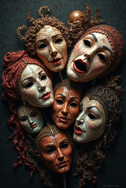 Free ai generated mask masque illustration