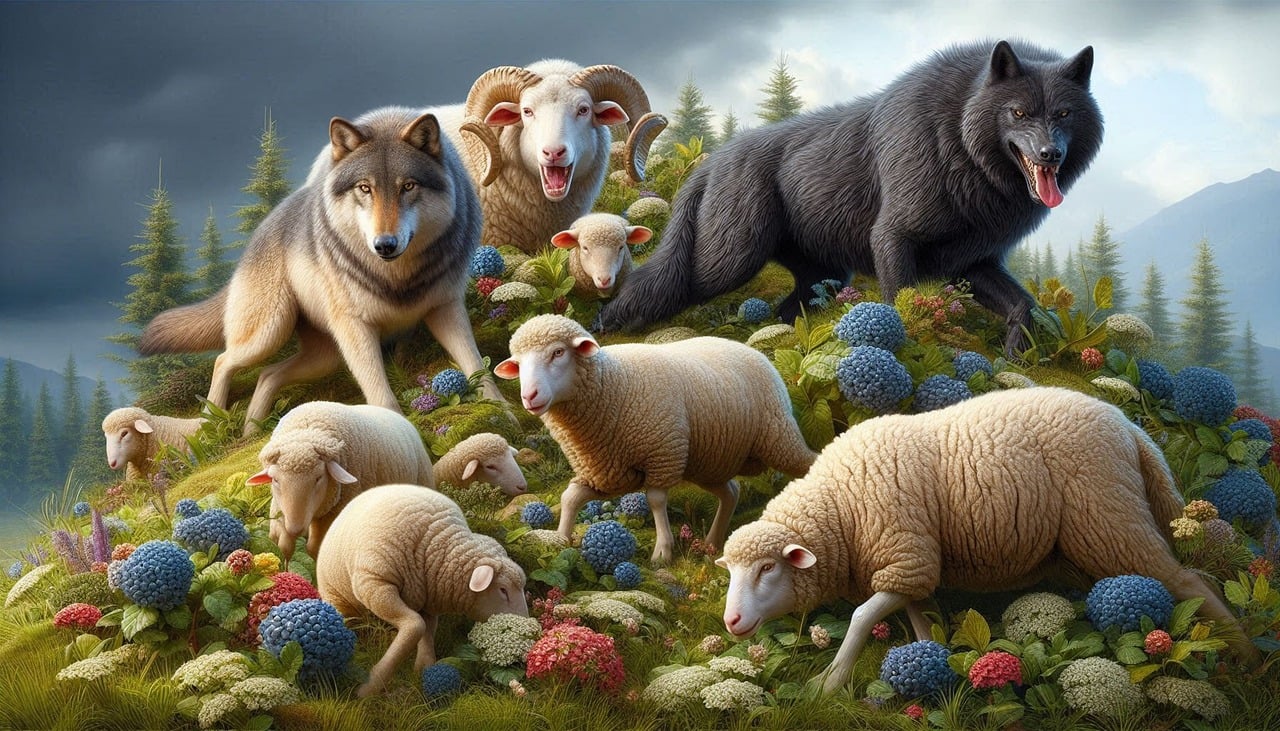 Download Ferocious, Wolves, Sheep. Royalty-Free Stock Illustration ...