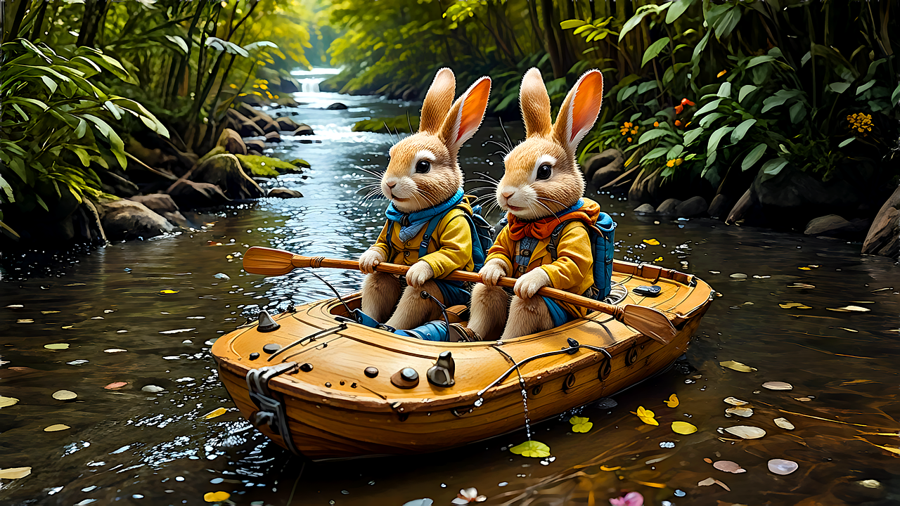 Download Rabbits, Boat, Nature. Royalty-Free Stock Illustration Image ...