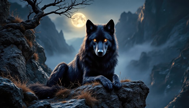 Free ai generated wolf nature illustration