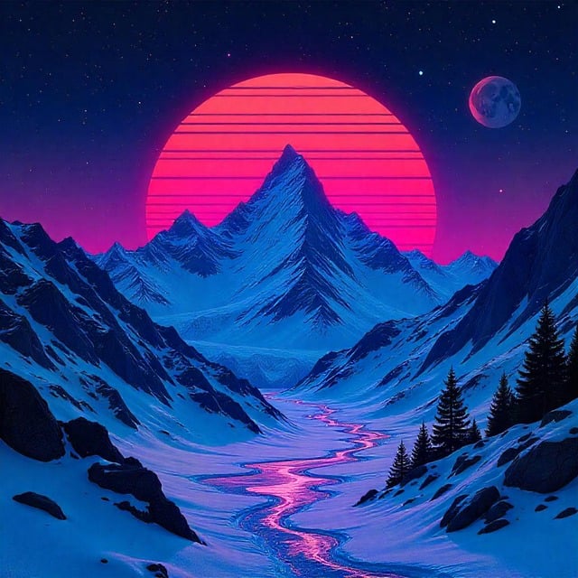Free Mountains Stars illustration and picture