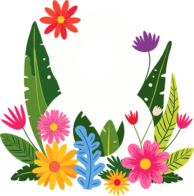 Free ai generated beautiful flowers number 8 vector