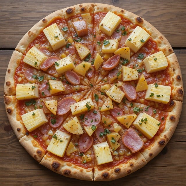 Ai Generert, Pizza, Mat, Ananas, Skinke