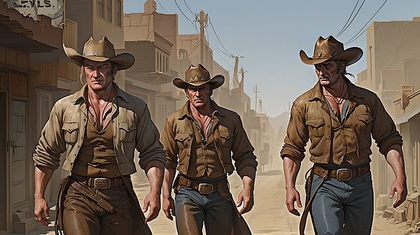 Free Cowboy Dusty Street illustration and picture