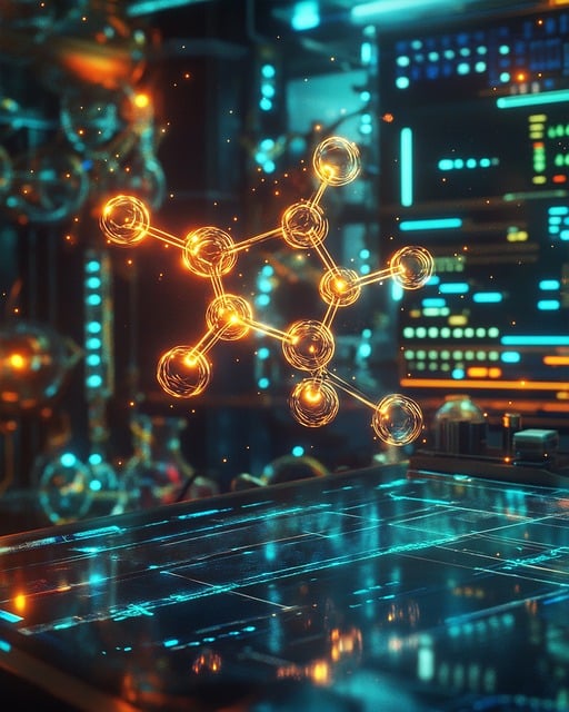 Free ai generated holography molecule illustration