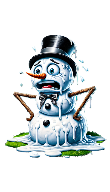 Free snowman melting top hat illustration