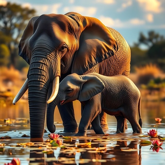 Free ai generated elephant animal illustration