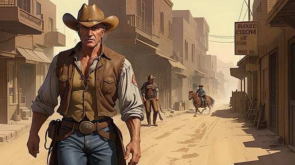 Free Cowboy Western Street illustration and picture