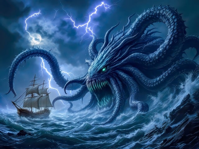 Download free HD stock image of Ai Generated Monster Free ai generated monster horror illustration
